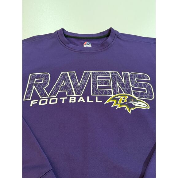 Balitmore Ravens Football Pullover Long Sleeve Sweatshirt Majestic Sz Large (46) - Picture 2 of 10